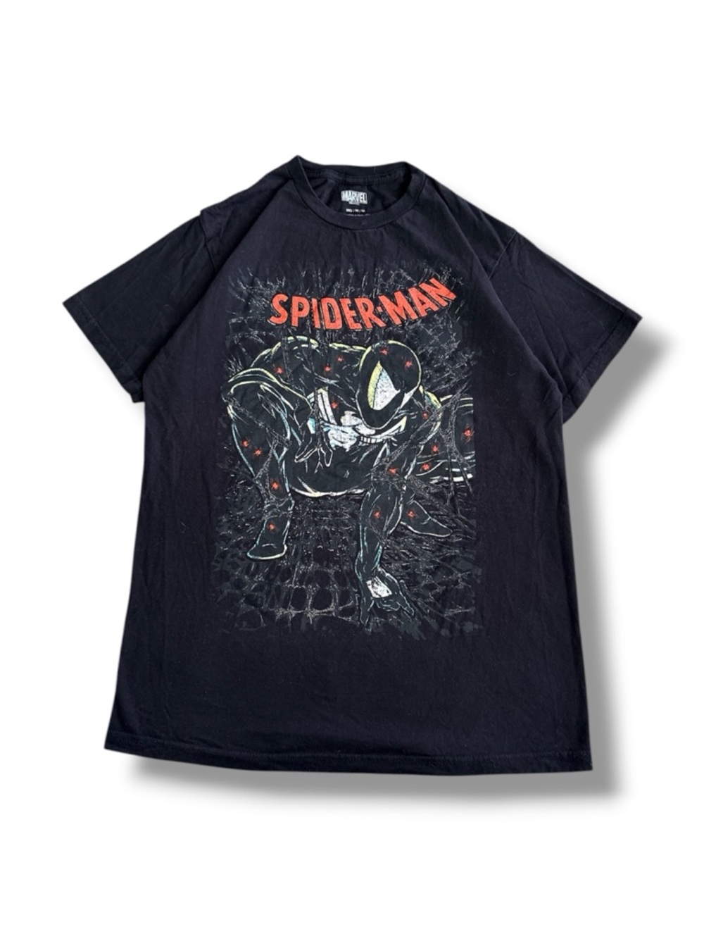 Marvel Spider-Man Black Graphic Tee with Red Logo